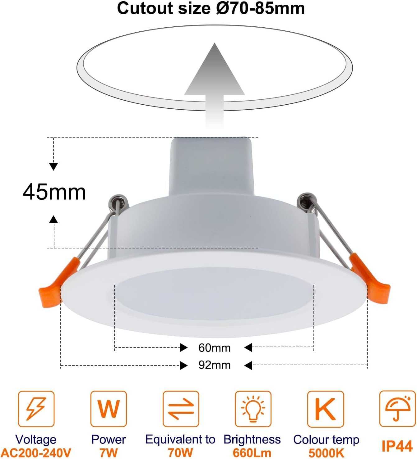 Spot Plafoniera Incastrat DUSKTEC RGB 7W 660LM,Alexa,Bluetooth,2700K