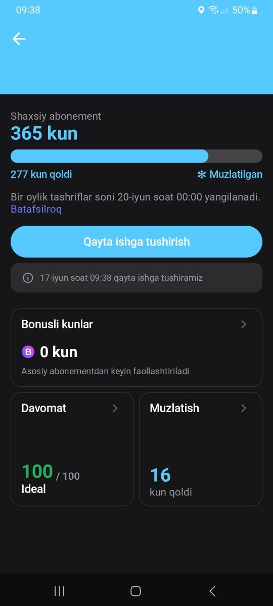 1 Fit abonement sotiladi