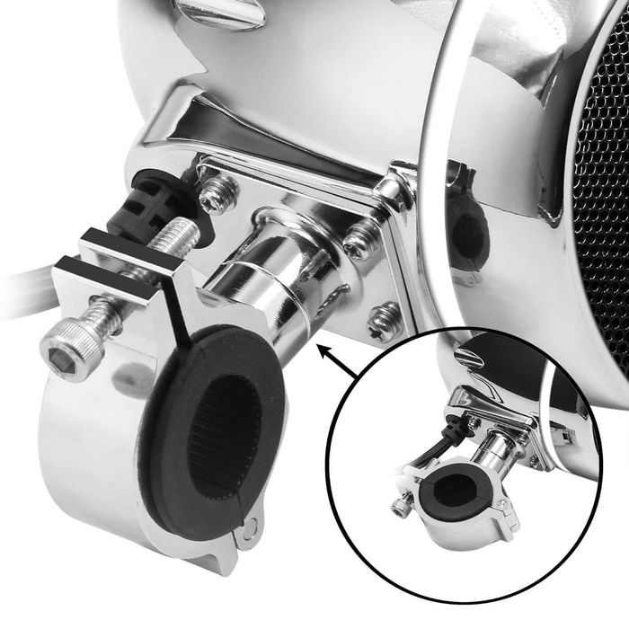 Boxe motocicleta SPK350LEDA, Crom