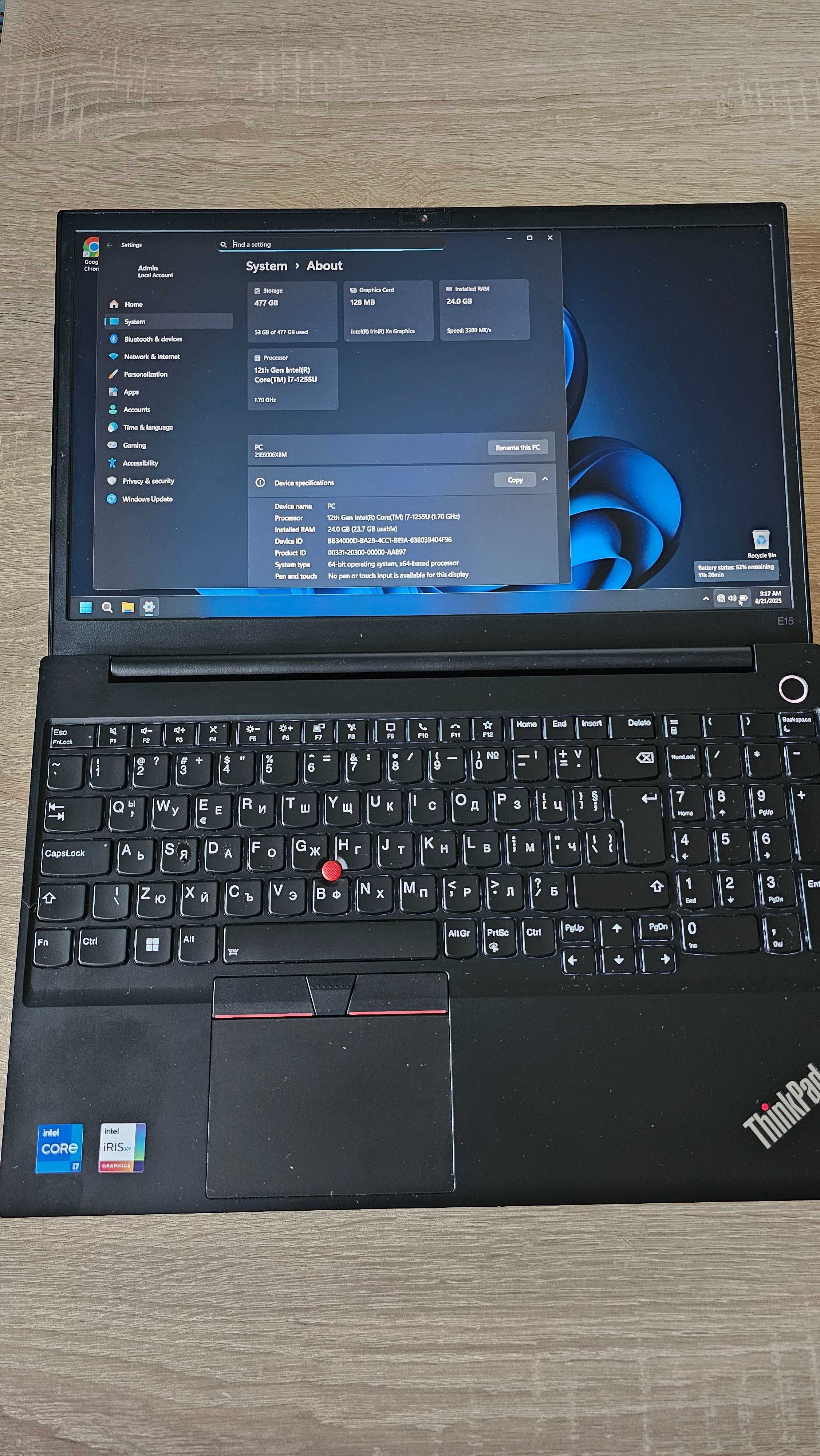 Lenovo ThinkPad E15 Gen 4  i7-1255U/24GB DDR 4/512 NVMe