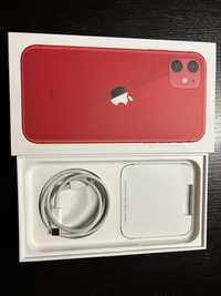 Vand Iphone 11 Red 64GB, husa Guess, protectie ecran, cablu USB