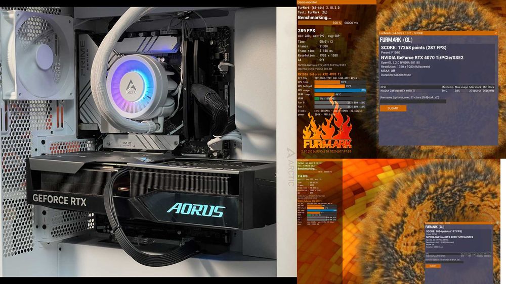 PC i9 14900K Aio 420MM RTX 4070 Ti Aorus Elite 32gb 6400mhz RM1000