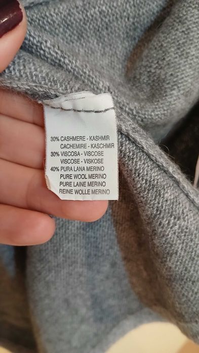 Pulover mas XS, casmir cu lana