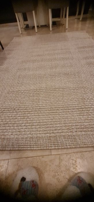 Covor bej, împletit, nou