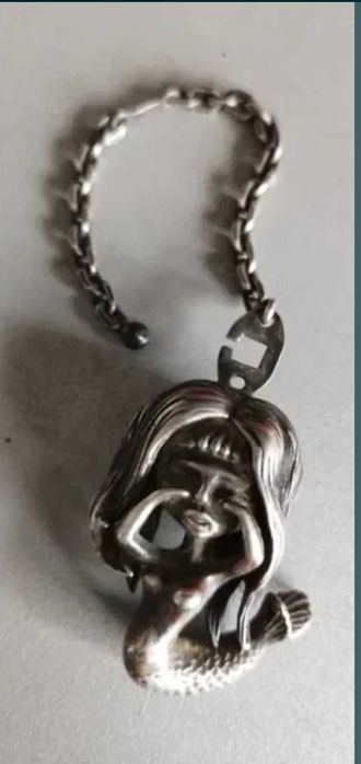 Breloc vechi -argint masiv  Sirenă