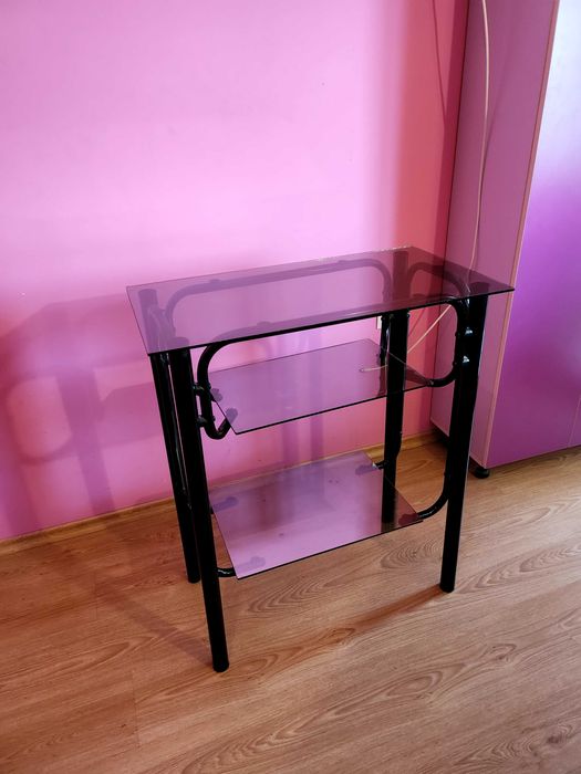 Стойка за телевизор - метал и стъкло