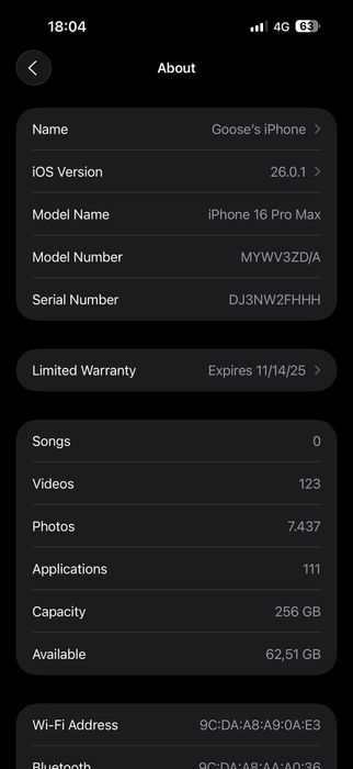 iPhone 16 ProMax 256GB