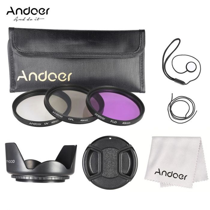 Andoer 58mm Filtru filtre uv cpl fld nd2 nd4 nd8