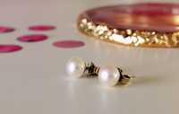 Cercei cu perle naturale din aur de 14K