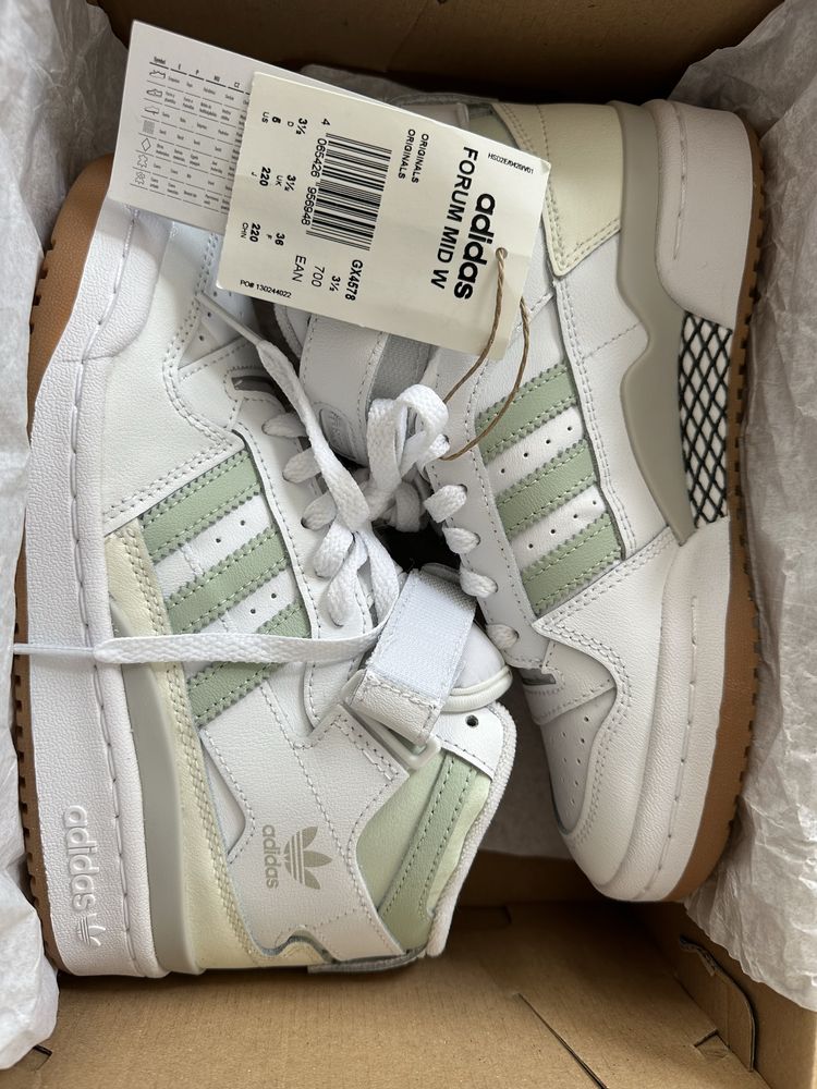 Vand Adidas Originals Forum Mid high white green, Masura 36