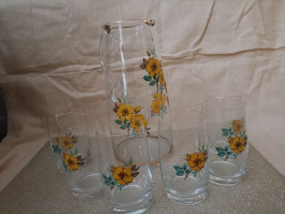 Сервиз Bohemia из чешского стекла :кувшин и 6 стаканов Bohemia