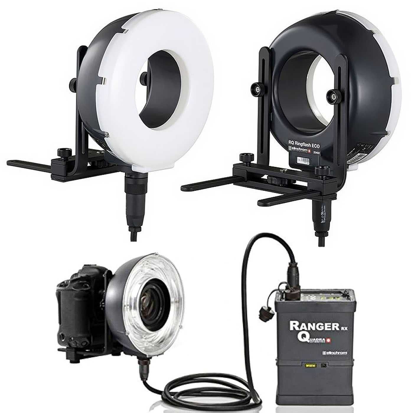 Elinchrom ELB400 cu 2 blitzuri Quadra HS si Ringflash