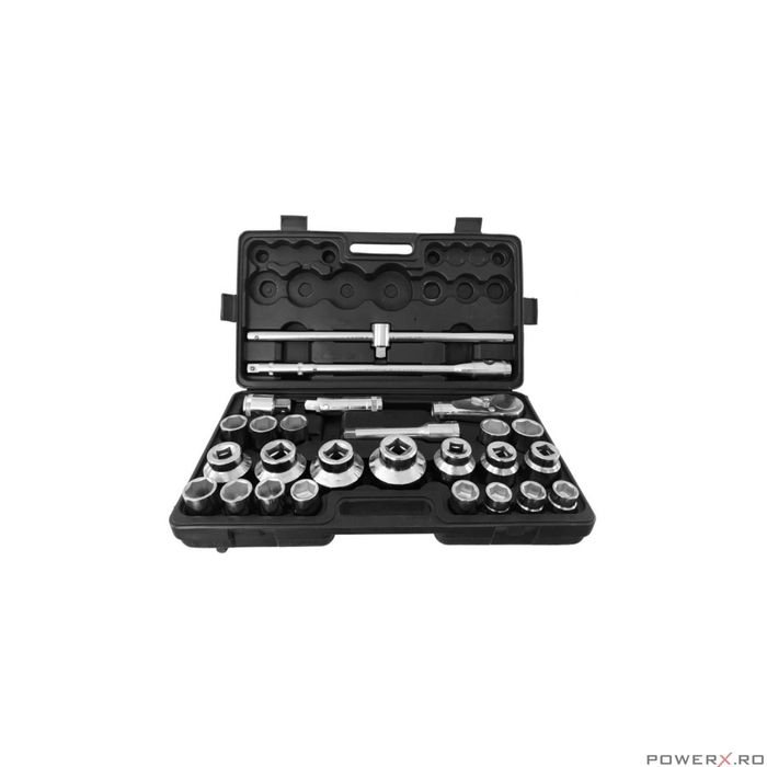Trusa chei tubulare mari 26 piese 3/4 " 21- 50 mm, 1" 55-60-65 mm