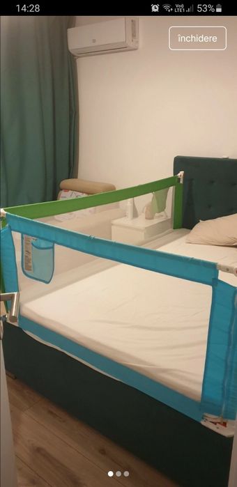 Bariera protectie bebe albastra