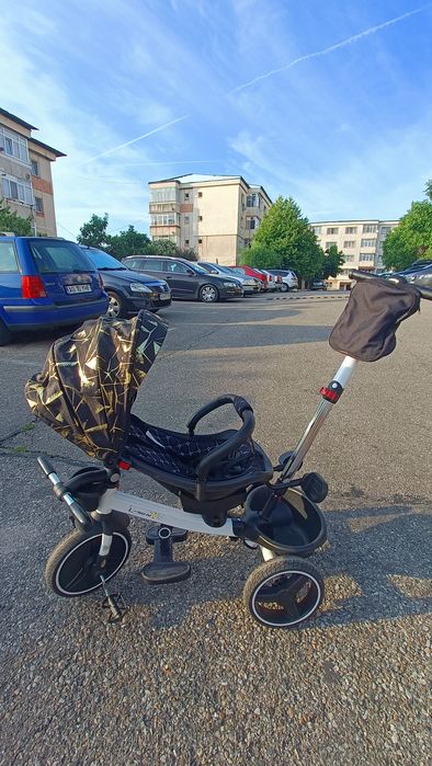 Tricicleta copii COOL Trike Gold, pozitii somn, roti de silicon