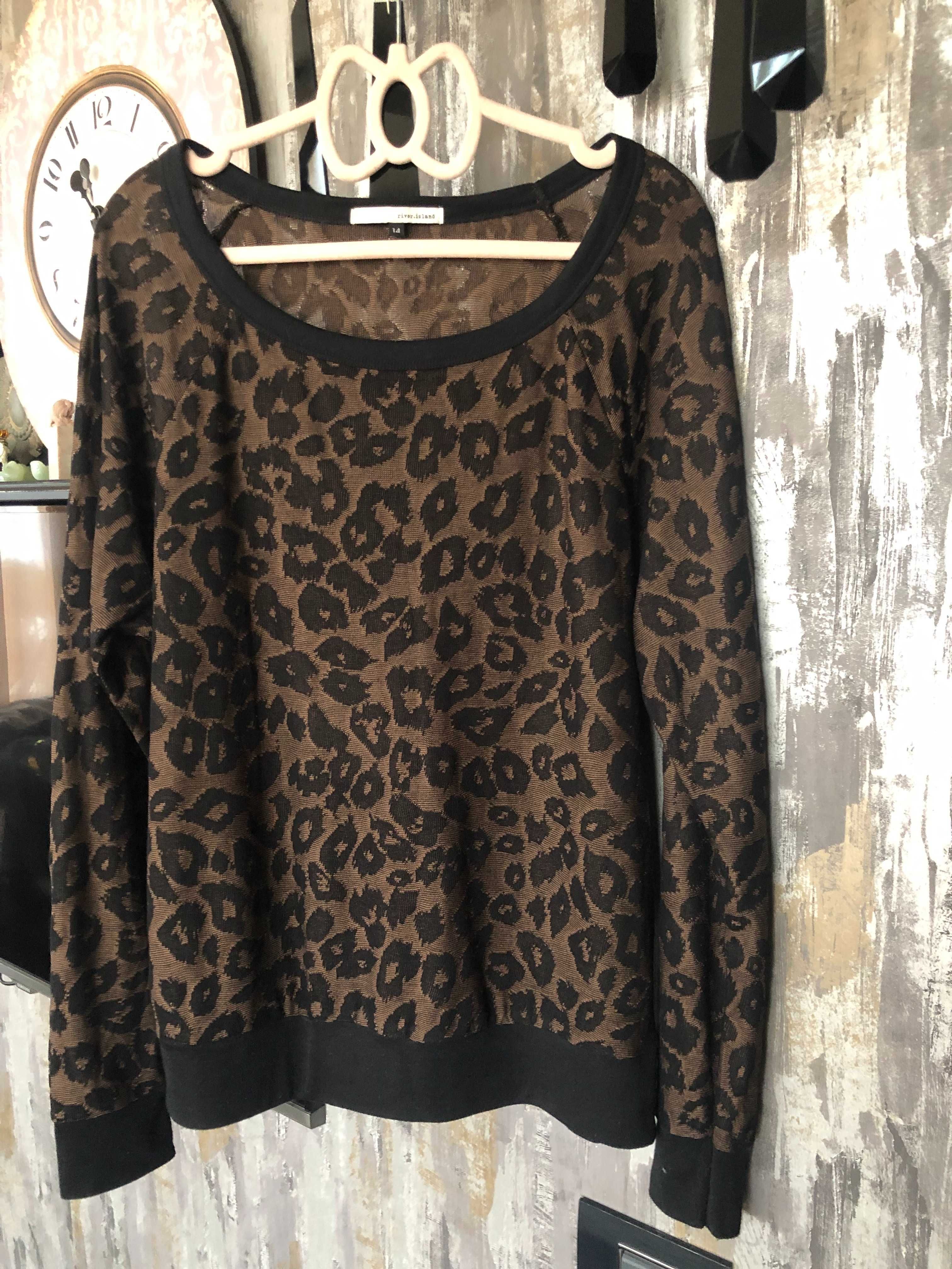 Bluza cu print leopard River Island, marime L