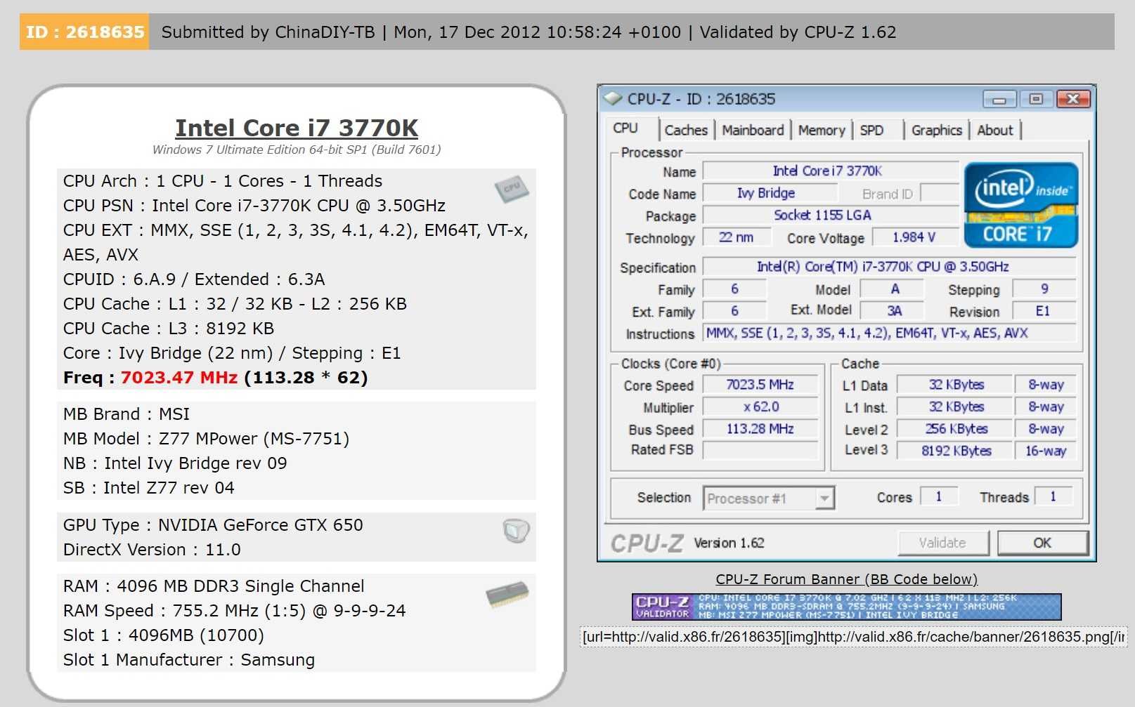 Дъно Дънна платка MSI Z77 MPOWER LGA 1155 DDR3 OVERCLOCK