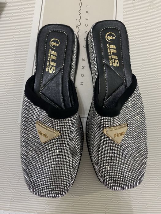 женская обувь тапки со стразами