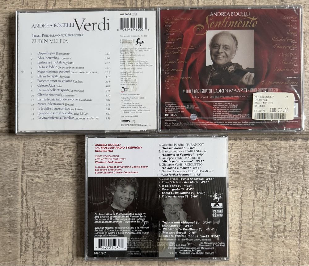 Lot 8 cd-uri originale Andrea Bocelli