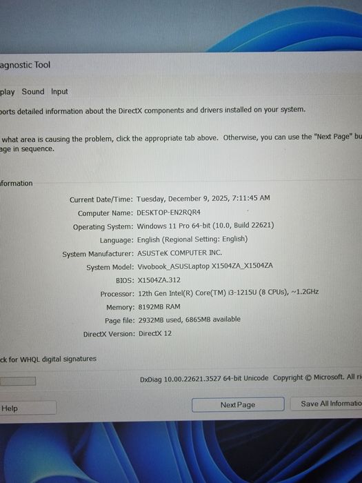 Laptop Asus Vivobook X1504z