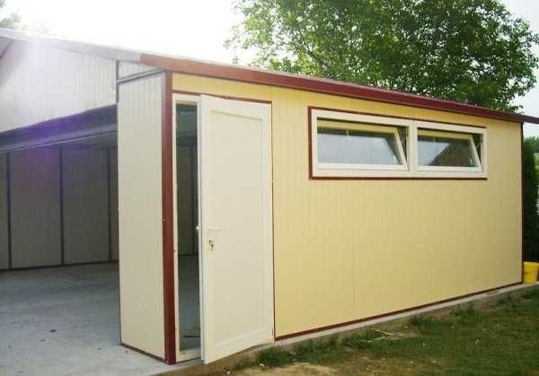 Casa, garaje auto pe structura metalica si panou sandwich termoizolant
