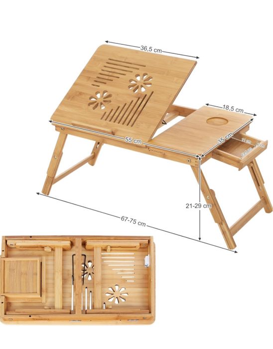 Бамбукова поставка за лаптоп