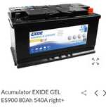 Acumulator NOU  EXIDE GEL ES 900  80 AH  , 540 A RIGHT +