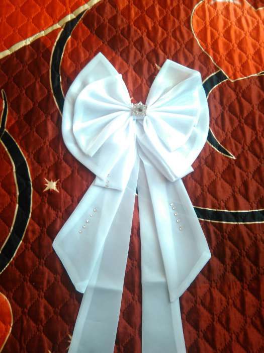 Бант атласный белый