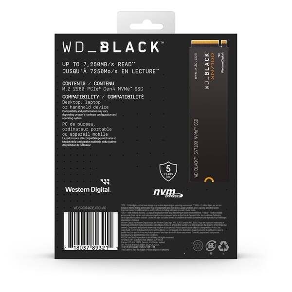 SSD WD Black SN7100 2TB PCI Express 4.0 x4 Nou Garantie SIGILAT