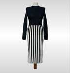Rochie cu dungi alb negru