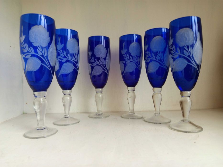 Кристални чаши Бохемия високи, колекционерски
