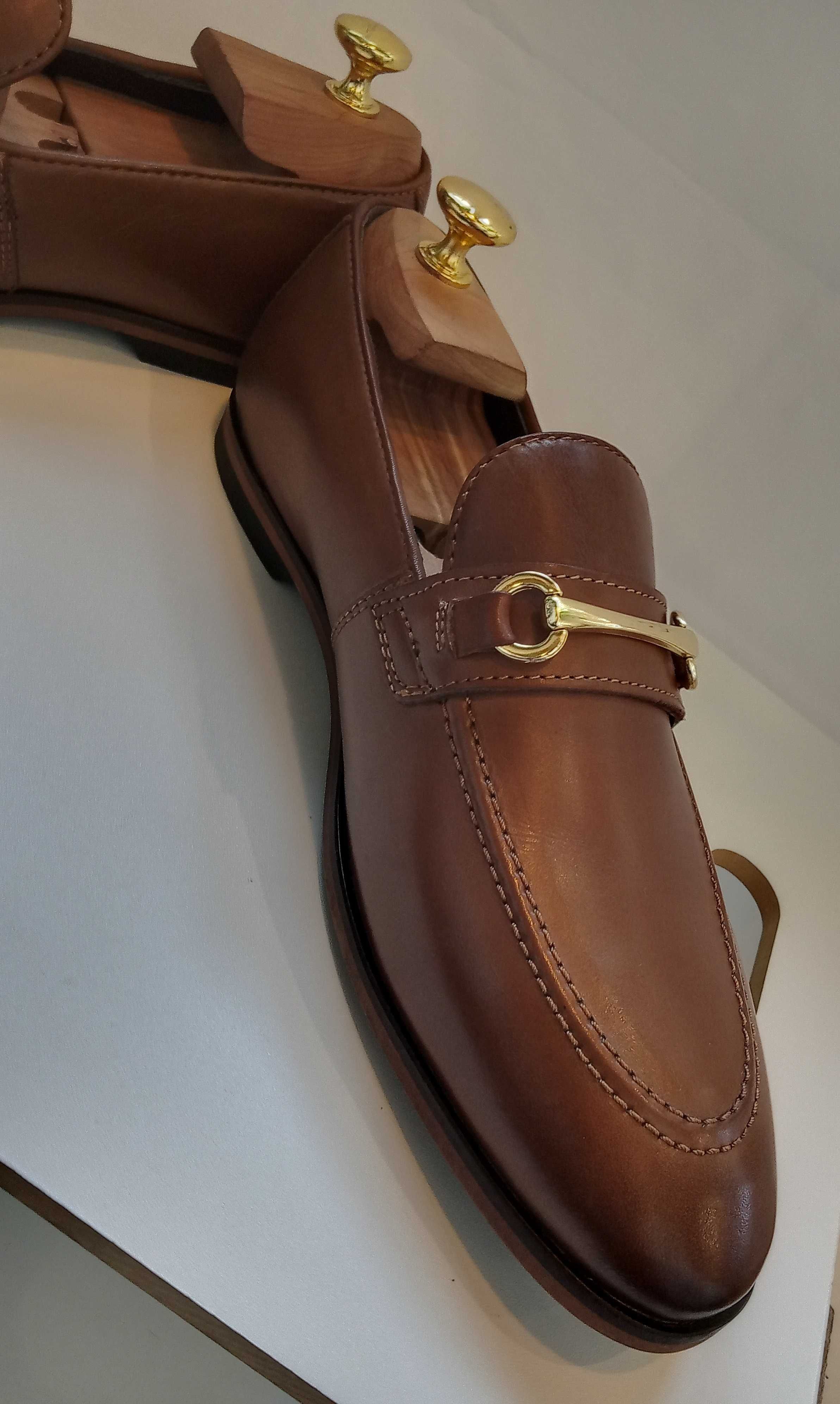 Pantofi bit loafers 43 premium Walk London piele naturala moale NOI