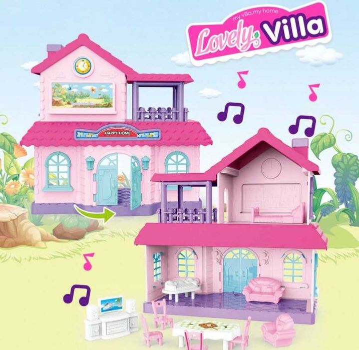 Прекрасна къща за кукли вила с ефекти