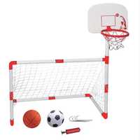 Комплект футболна врата и баскетболен кош LiveUp, 2в1, 100x46x68см, 3+
