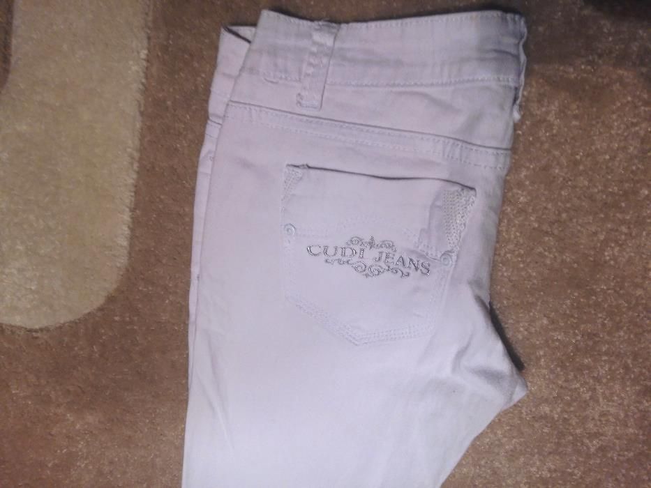 Blugi jeans skinny Cudi albi