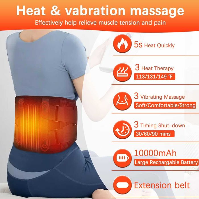 Изключително голяма 60-инчова безжична нагревателна подложка за гръб