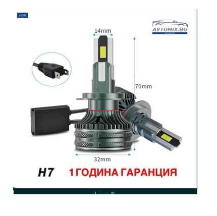 LED Крушки Н7 100w 10000LM,12-24v canbus 1 ГОДИНА ГАРАНЦИЯ