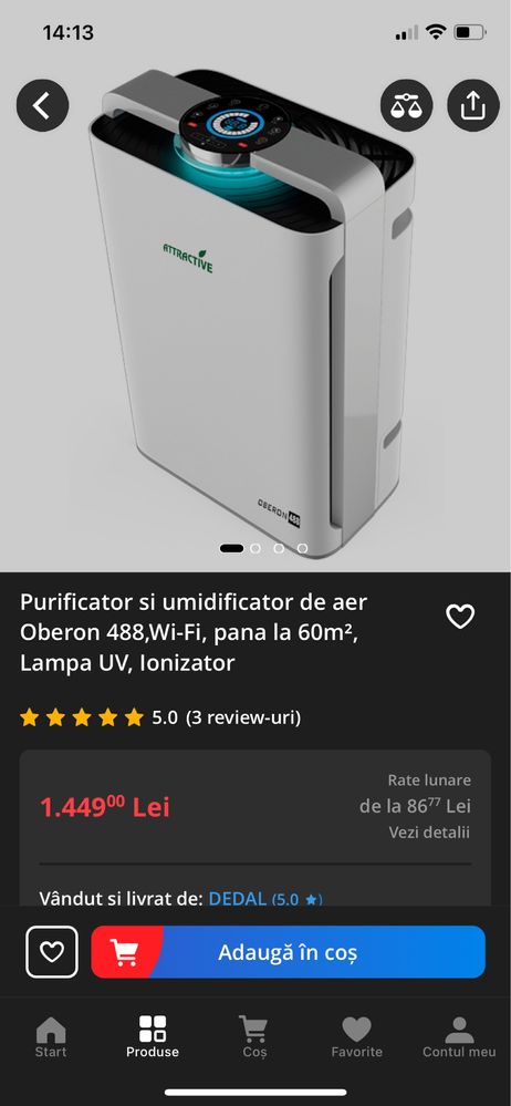 Purificator si umidificator aer nou