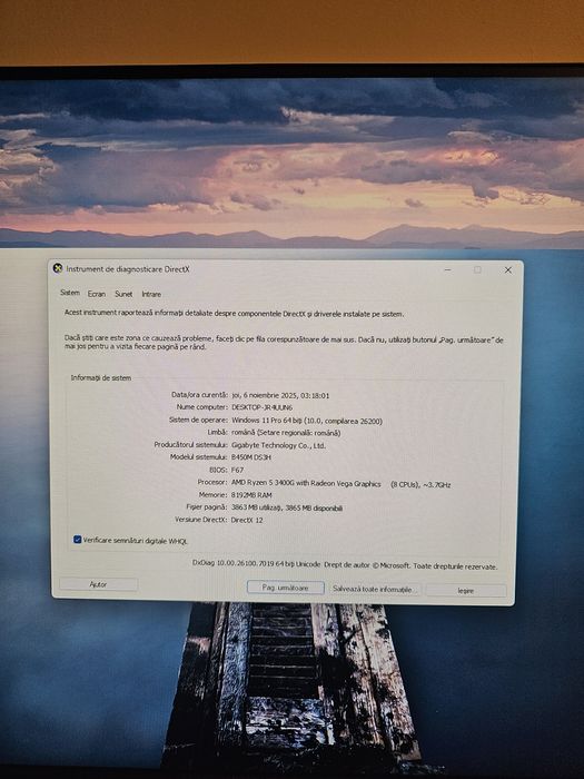 PC Gaming Ryzen 5 3400G, SSD 512GB, HDD 1TB + Periferice