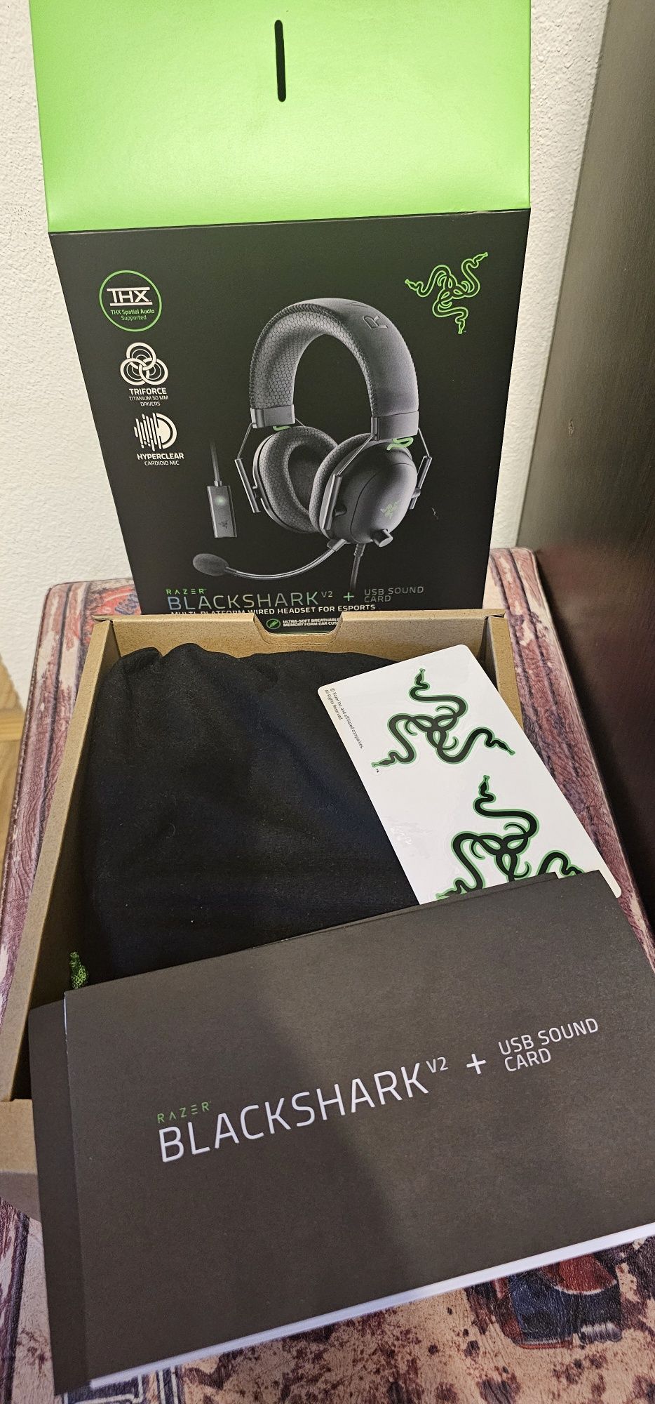 Casti gaming Razer BlackShark V2 + USB SoundCard