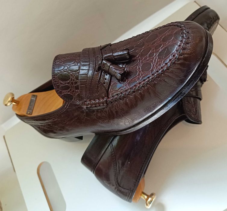 Pantofi loafer de lux 44.5 45 lucrati manual Towncraft NOI piele nat.