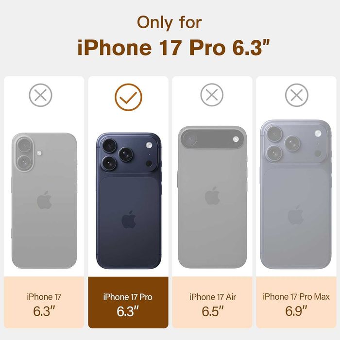 Кожен калъф kingflag за iPhone 17 Pro 6.3'' от естествена кожа, кафяв