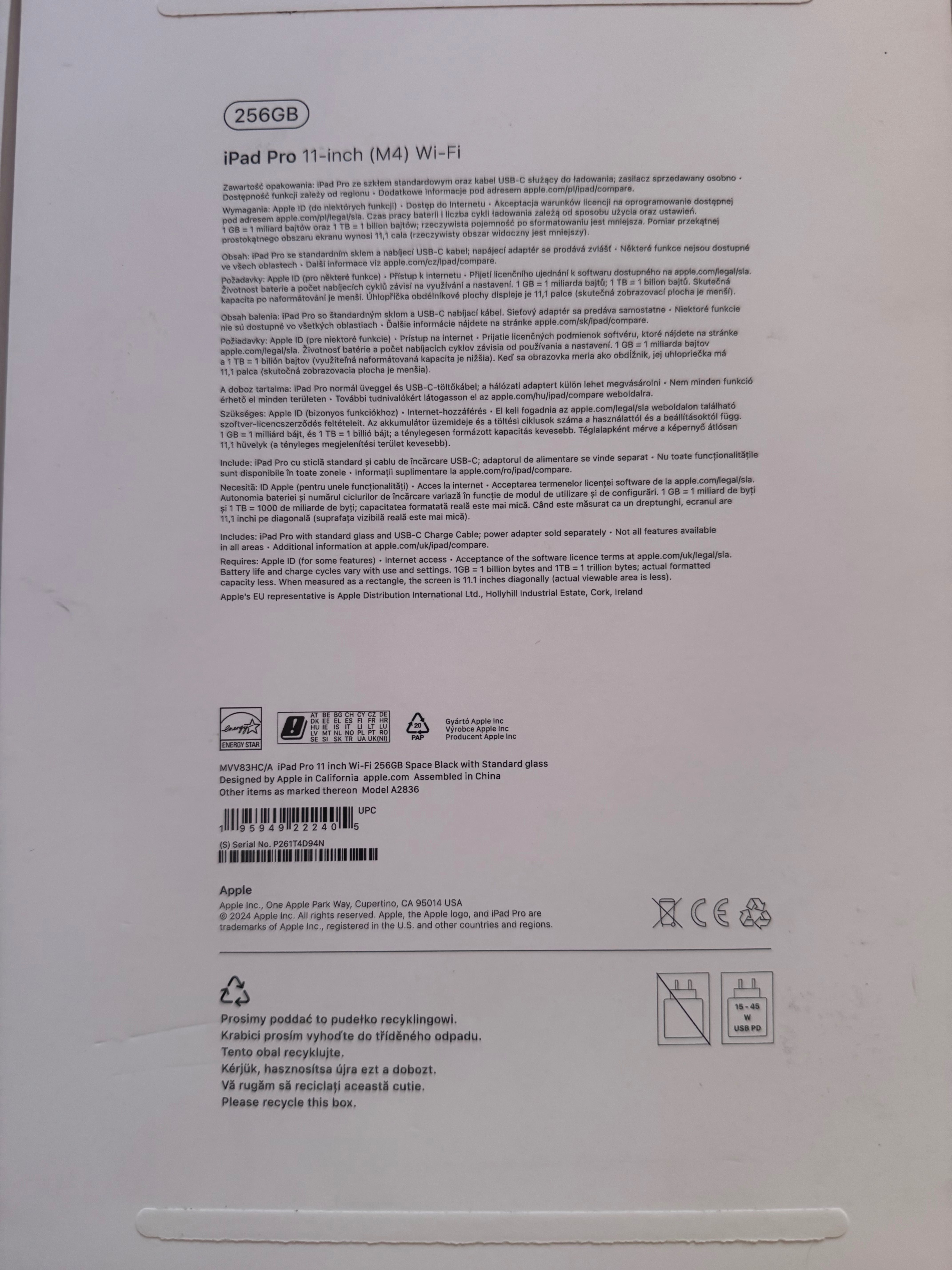 iPad Pro 11 inch M4 256 gb