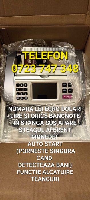 Masina numarat bani aparat numarat lei valute bonuri NOUA SIGILATA