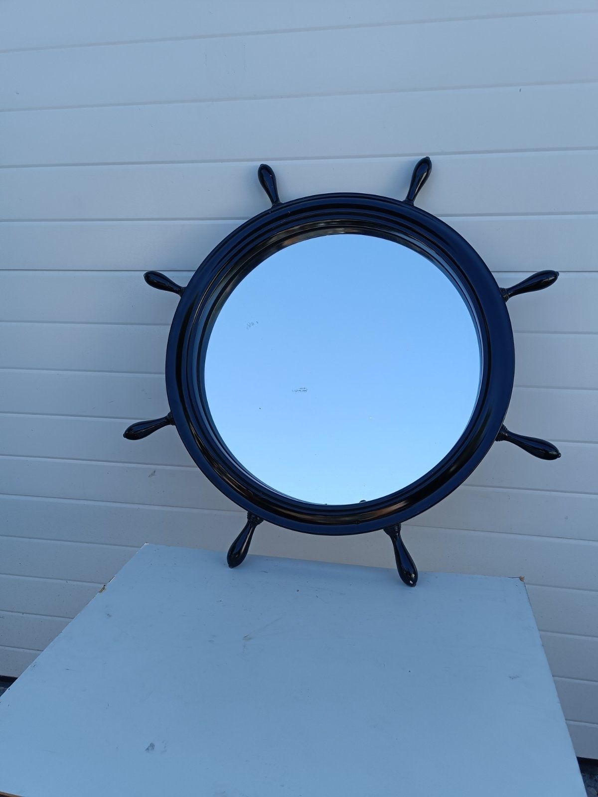 Старинно голямо огледало с рамка Корабен рул