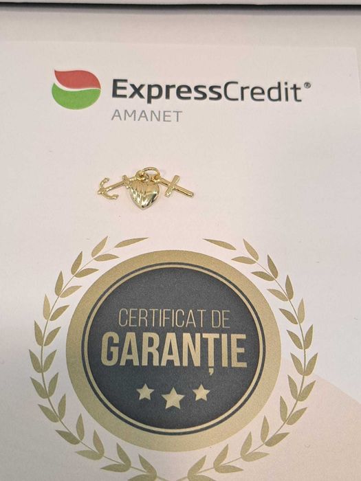 (AG41) Pandativ aur, 14K b5173.3 - Certificat de garantie!