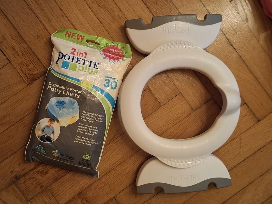 Olita portabila pliabila Premium Potette Plus – Alba + pachet pungi