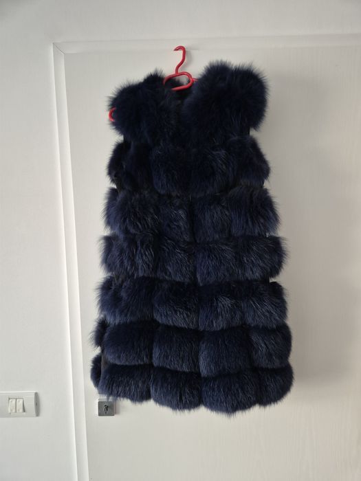 Vesta din piele naturala de vulpe, mărimea M, merge și la S,Xs