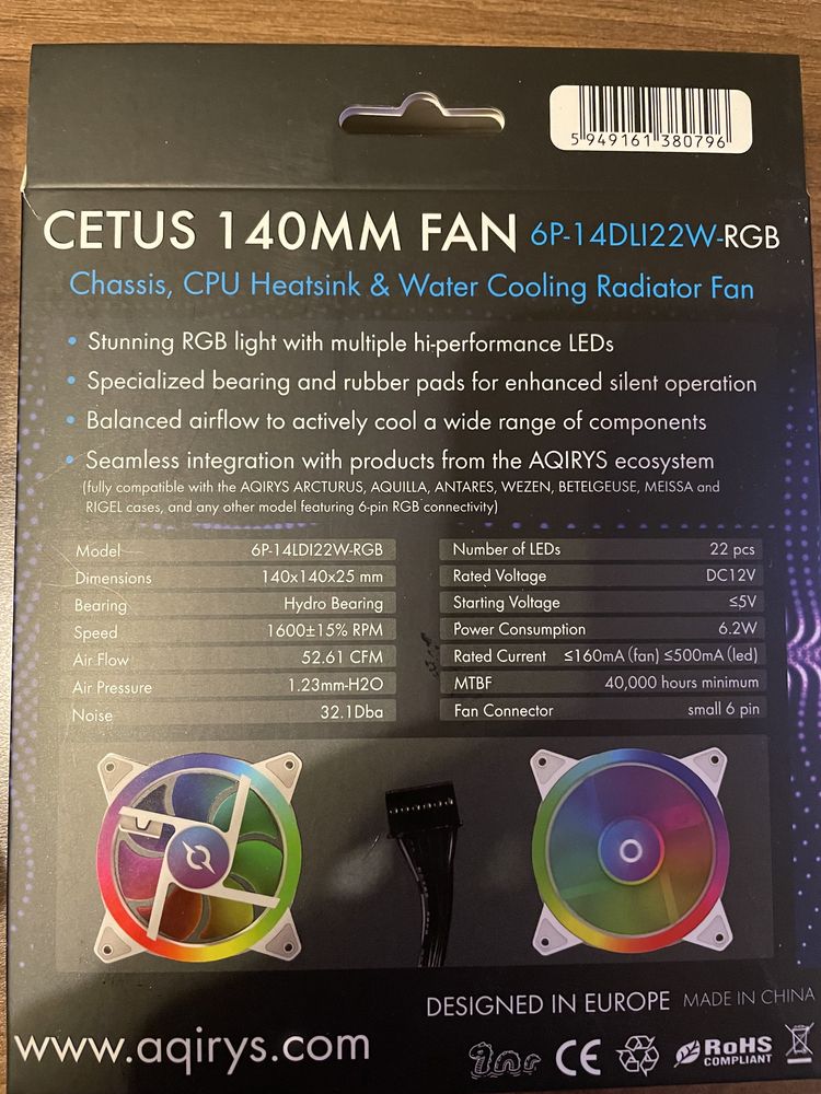 Ventilator Aqirys Cetus 140mm aRGB