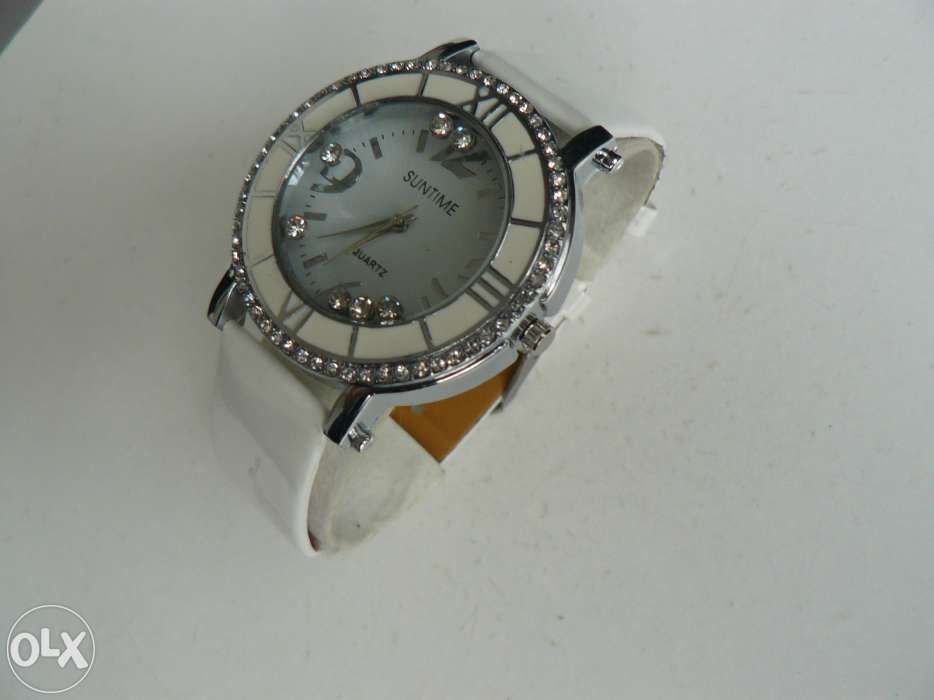 CEAS DAMA SUNTIME ST2D11 Cu Strasuri,Mecanism Quartz,Curea Piele Eco